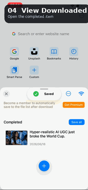 View the downloaded successful video result