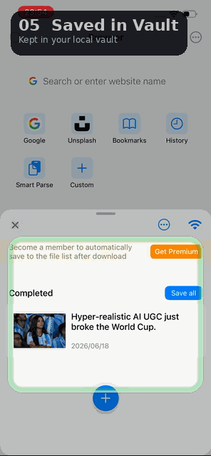 Save the video to a local vault